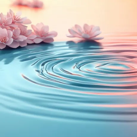 Footer image - A beauriful pool with flowers floating on it